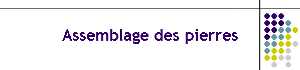 Assemblage des pierres